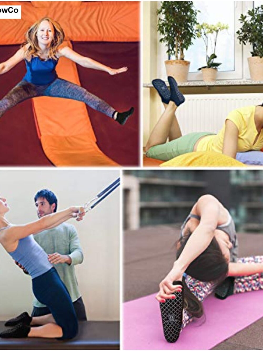 Non Slip Grip Socks for Yoga Pilates Barre Home Hospital - Picture 5 of 6